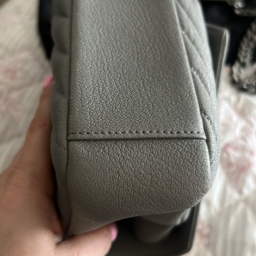 NWT Yves Saint Laurent Gray Medium Chevron College Shoulder Bag - Picture 10 of 14